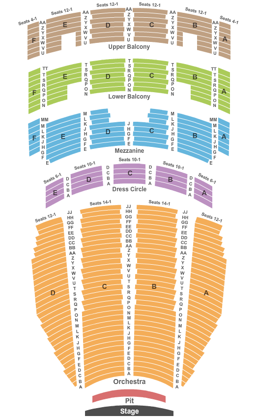 Reserved seating chart for Arlene Schnitzer